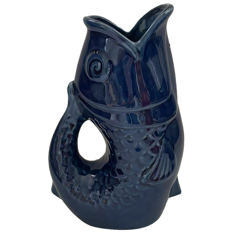 Vase poisson - Bleu