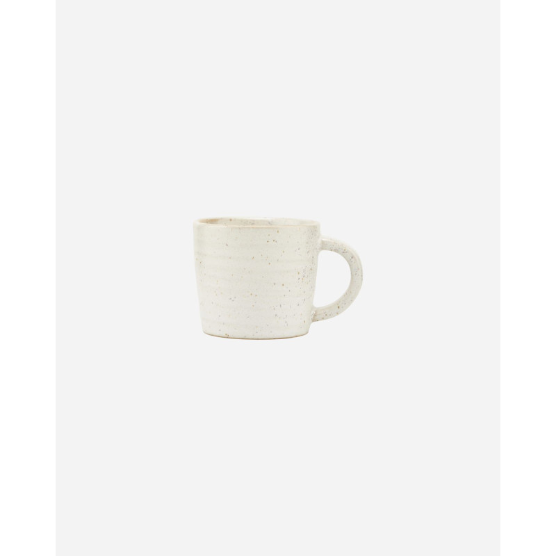 Stoneware coffee cups - Grey white, set of 6