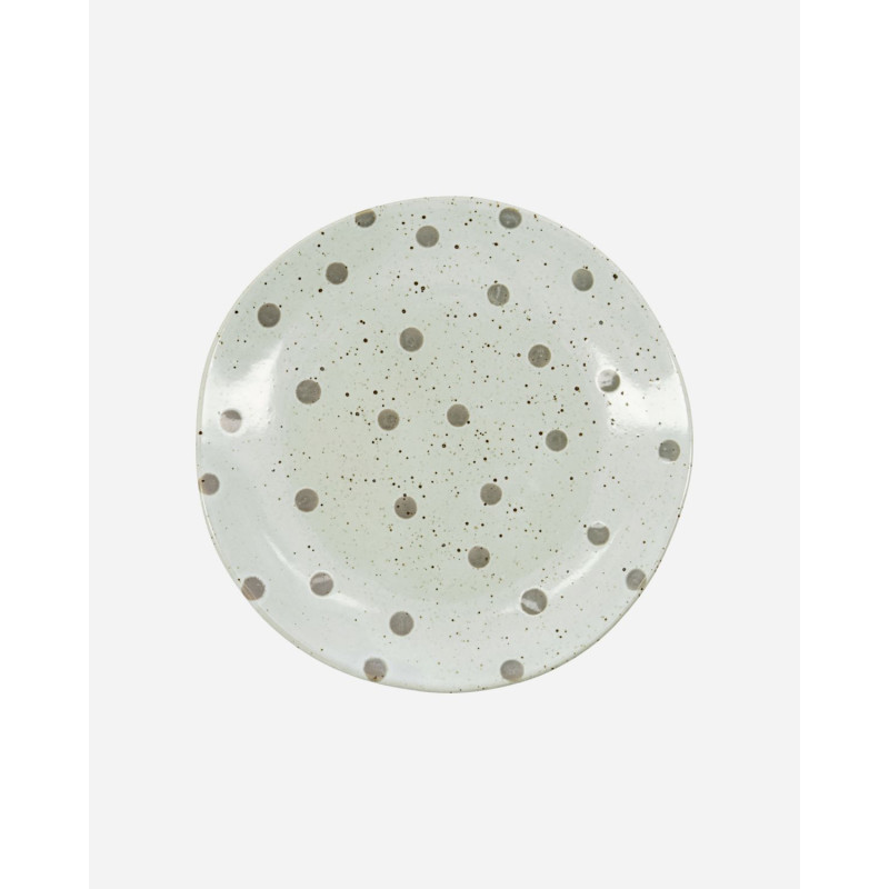 Grey polka dot plates, set of 4