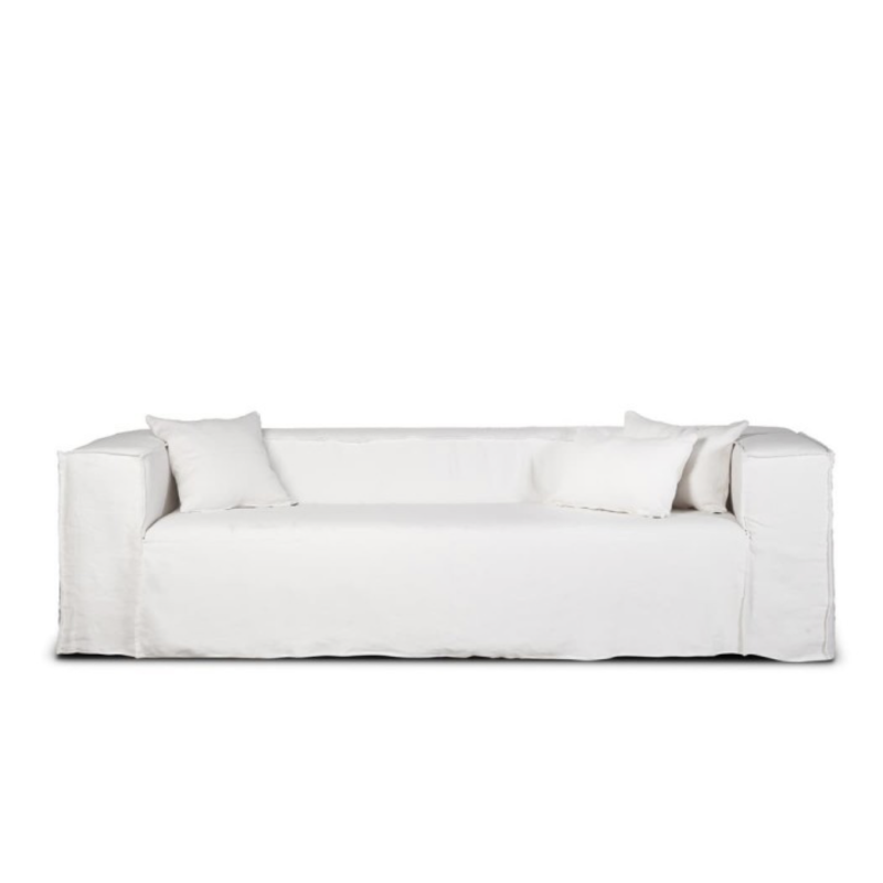 Strozzi sofa in ecru linen 2 or 3 seater