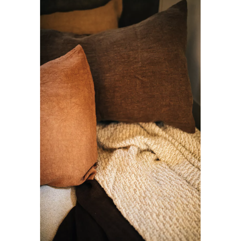 Linen cushion - Brown