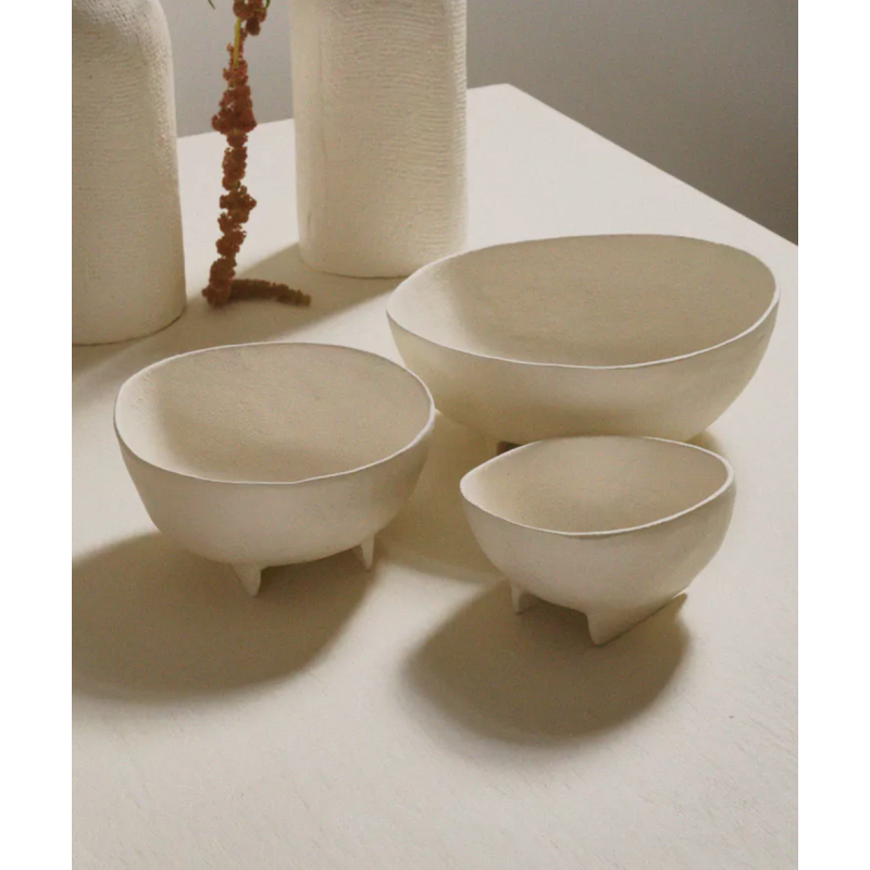 Trio of aluminum bowls - White