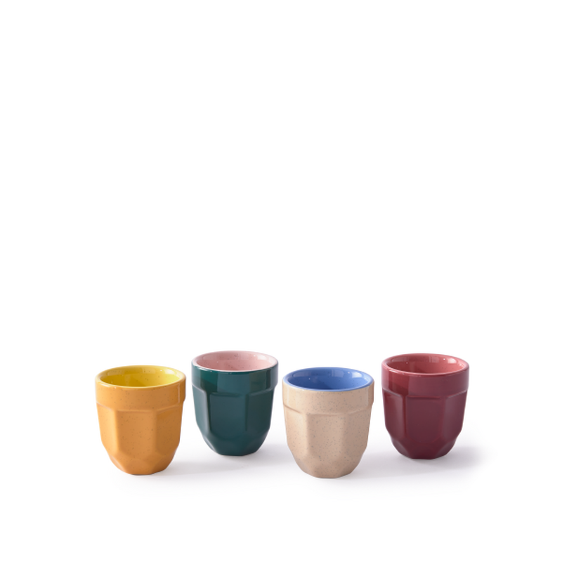 Colored coffee cups, set of 4