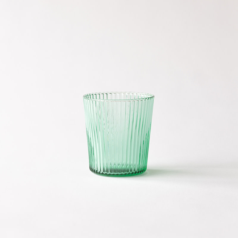 Blown water glass - Green, set of 6