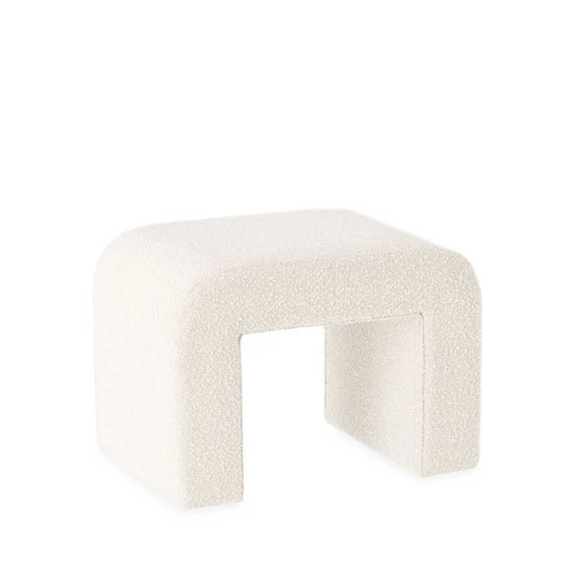 Bouclette stool - White