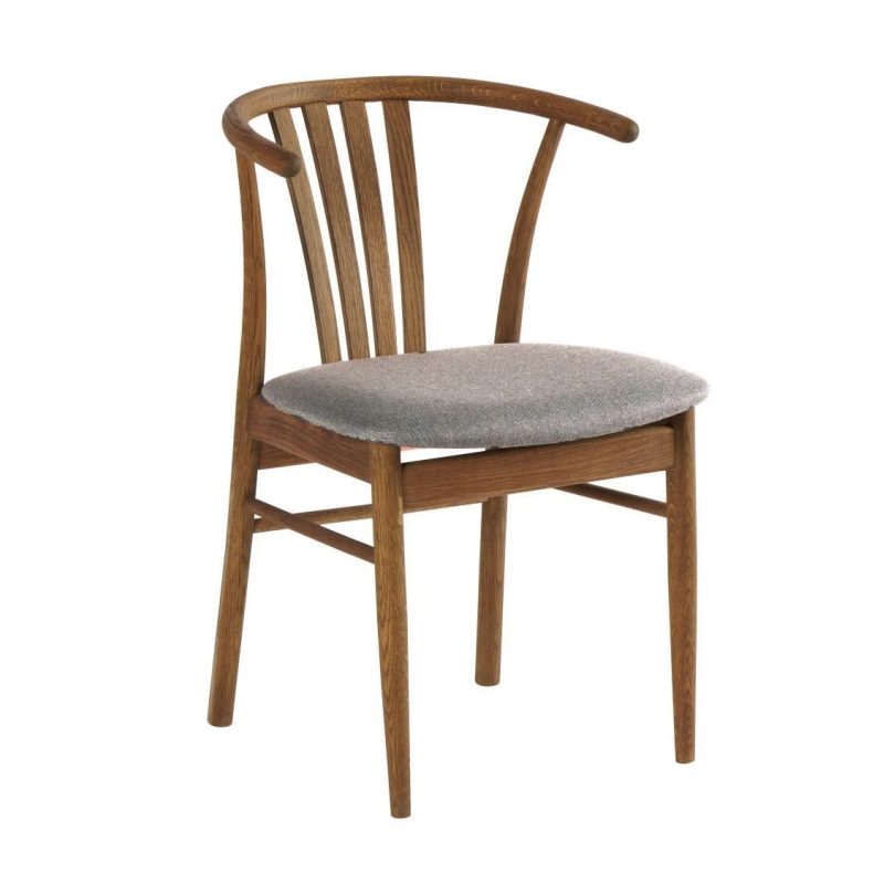 Oak and fabric chair - Beige
