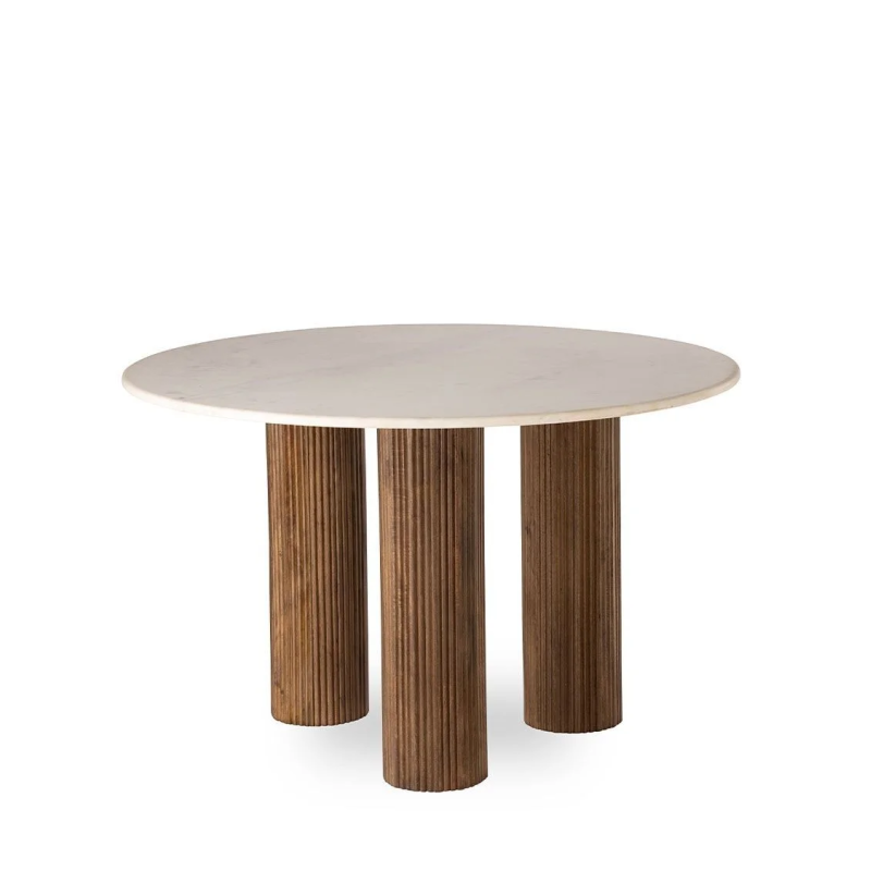 Table à diner en manguier et marbre