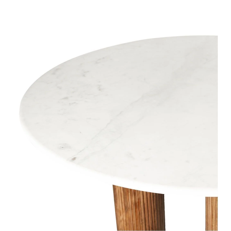 Mango wood and marble dining table