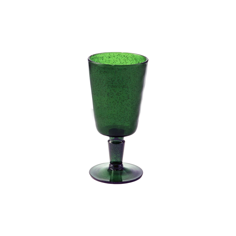 Synthetic glass stemware - Emerald green, set of 6