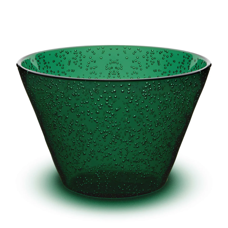 Synthetic glass dish - Emerald green, set of 6