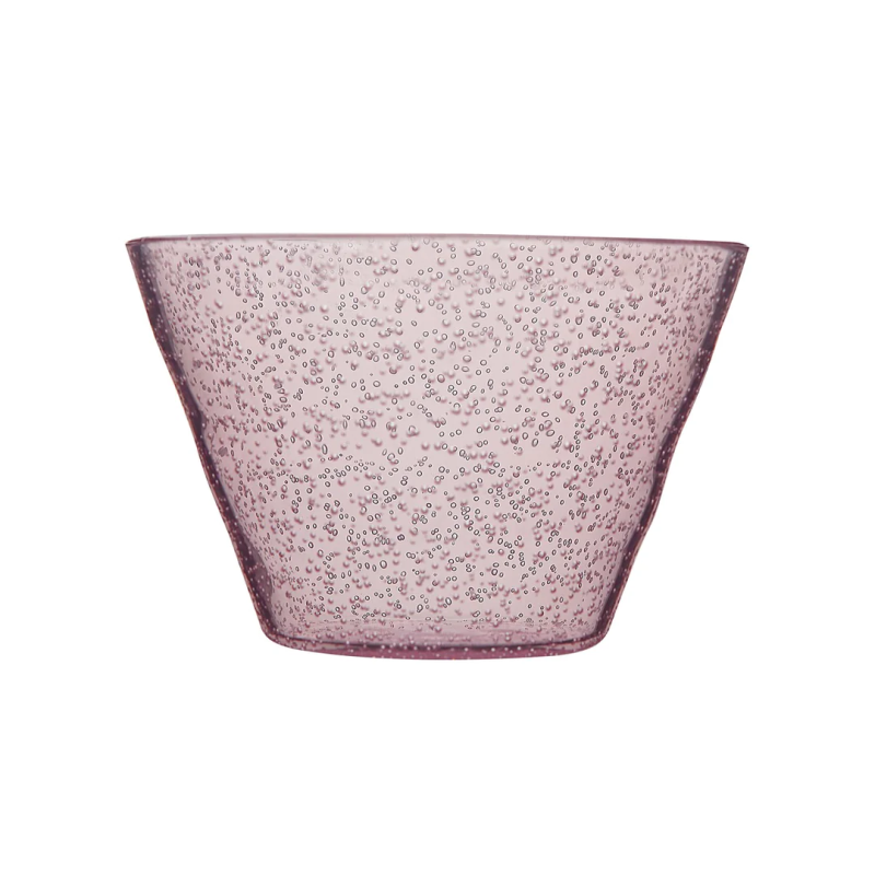 Synthetic glass dish - Pink, set of 6