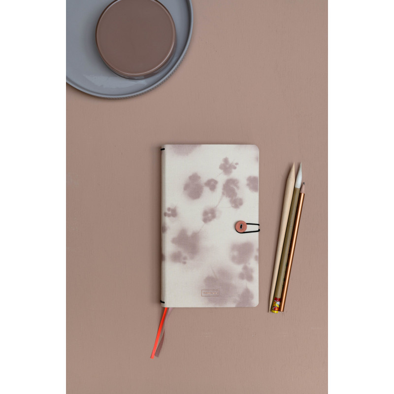 Linen notebooks - White with flowers
