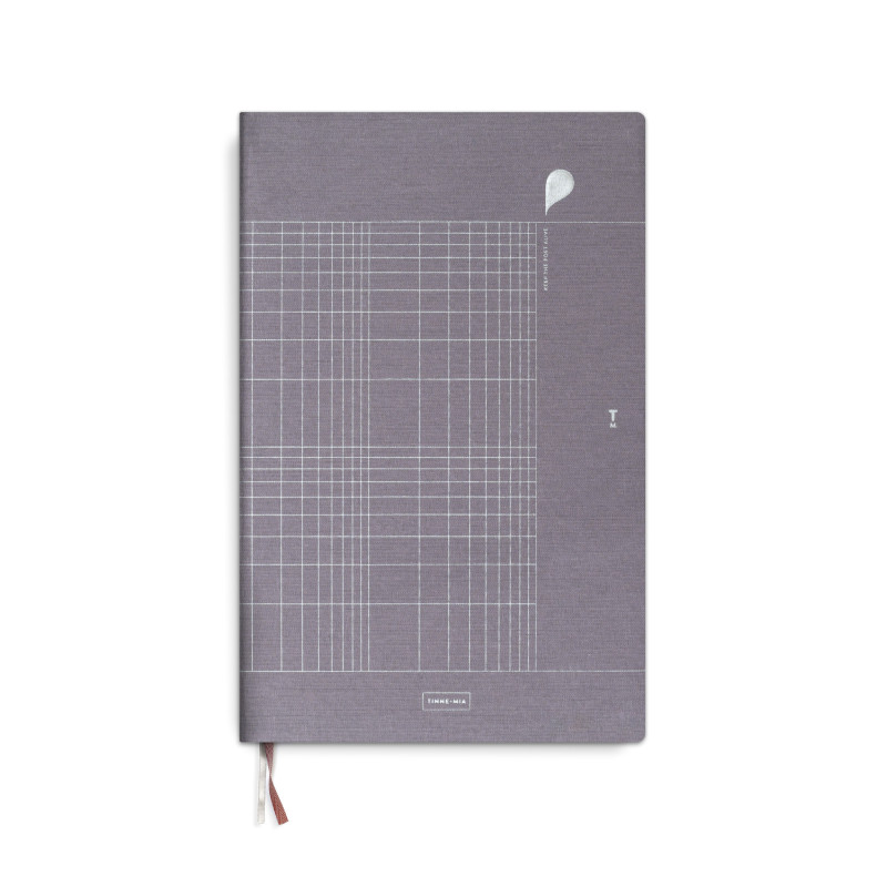 Linen notebook - Mauve iridescent