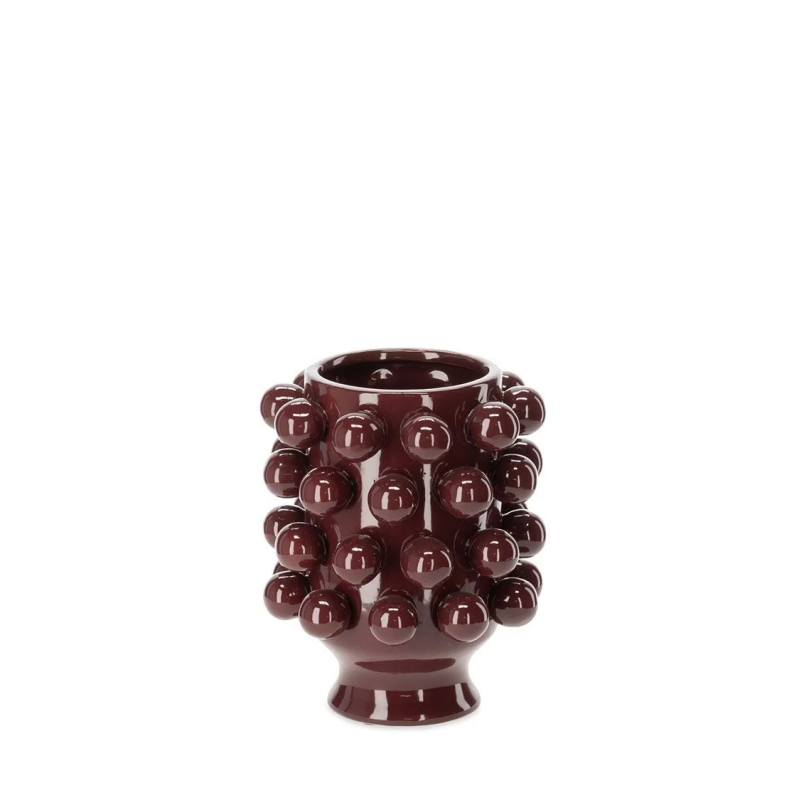 Vase boules en céramique - Aubergine