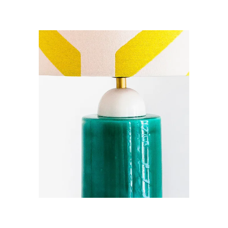 Lampe en céramique - Jade, ivoire et jaune