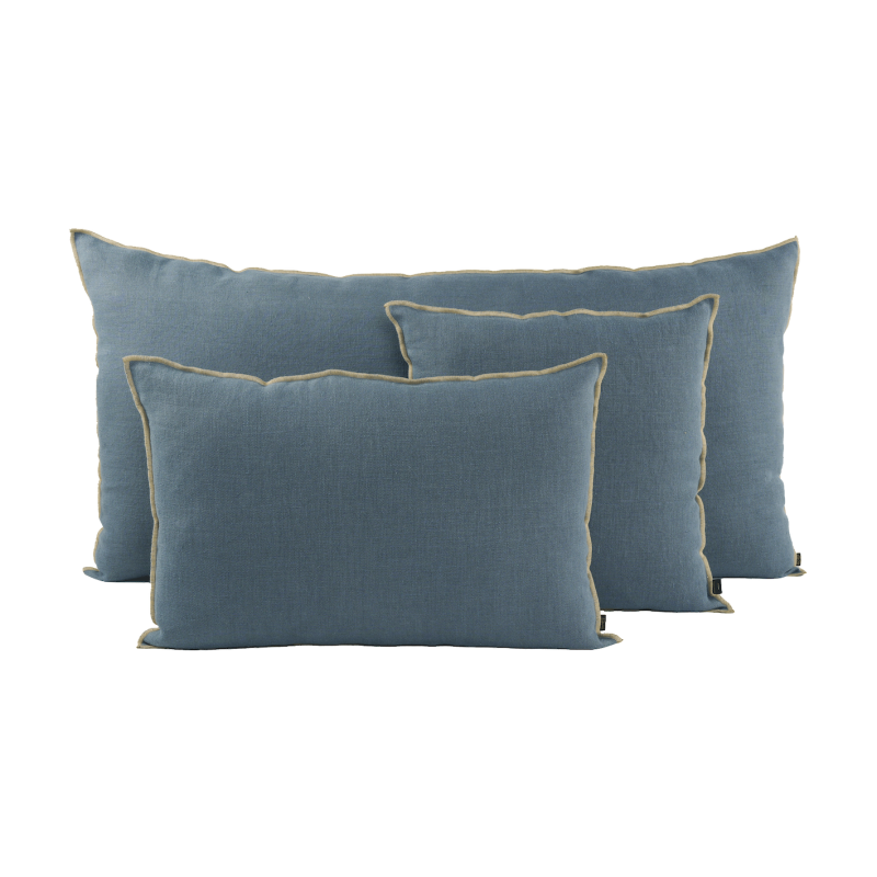 Chennai linen cushion with linen stitching - Turquin