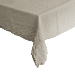 Washed linen tablecloth &...