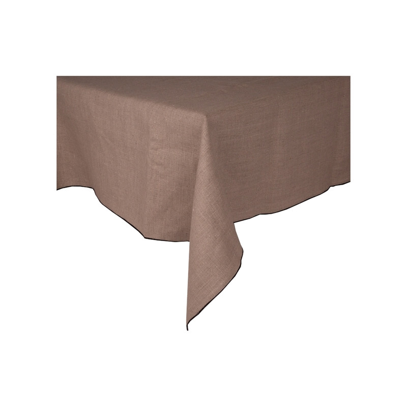 Linen tablecloth & napkin - Brown