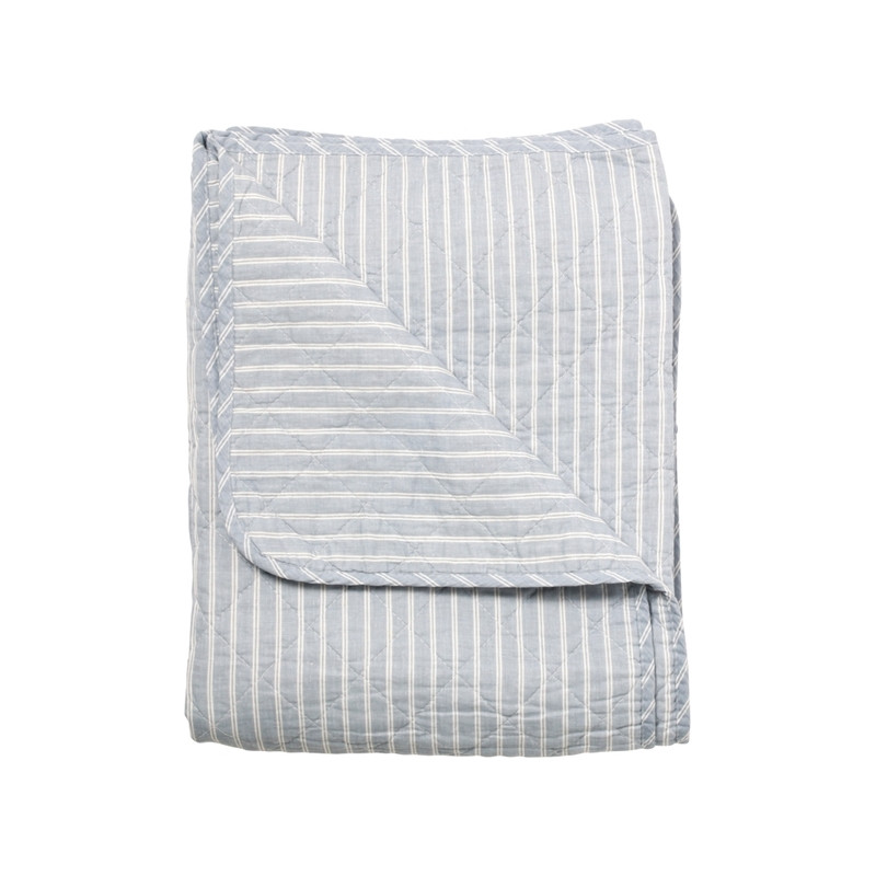 Bedspread - Blue and white stripes