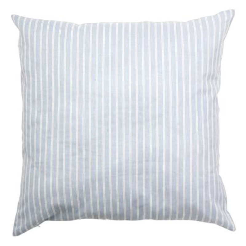 Cotton cushion - Blue with white stripes