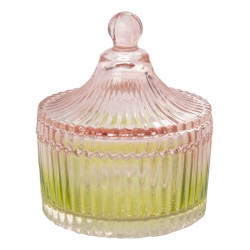 Glass candy box - Pink and...