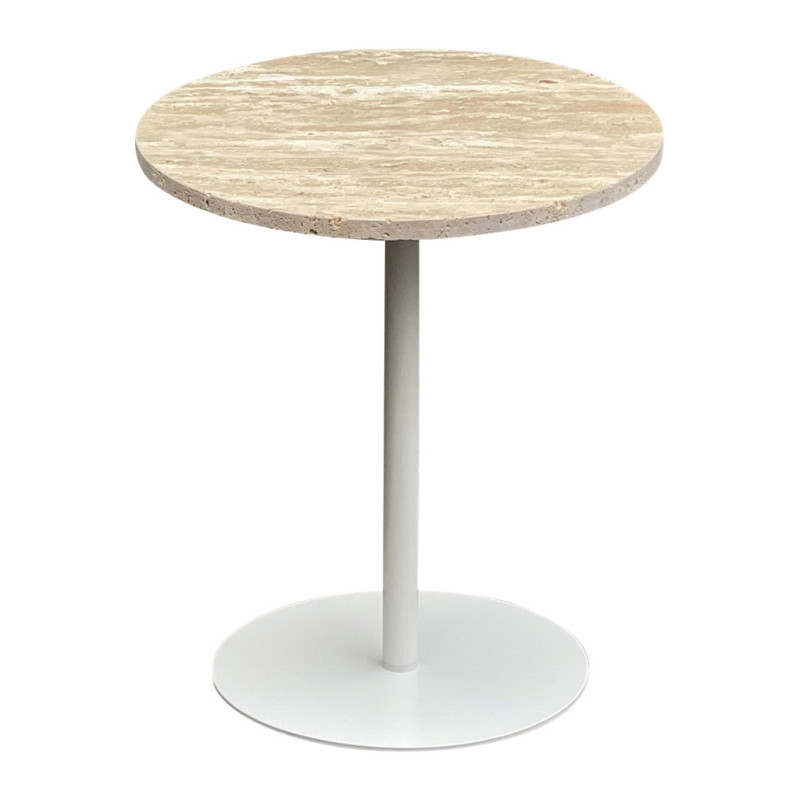Side table - Metal and travertine