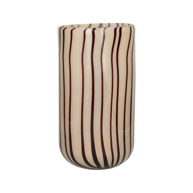 Vase - Ecru with thin brown stripes