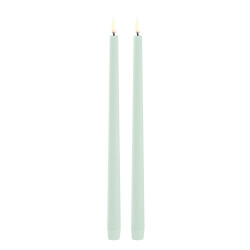 LED candle duo - Dusty Green