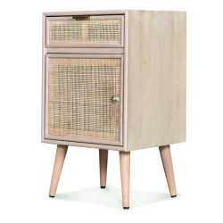 Rattan bedside table with 2...