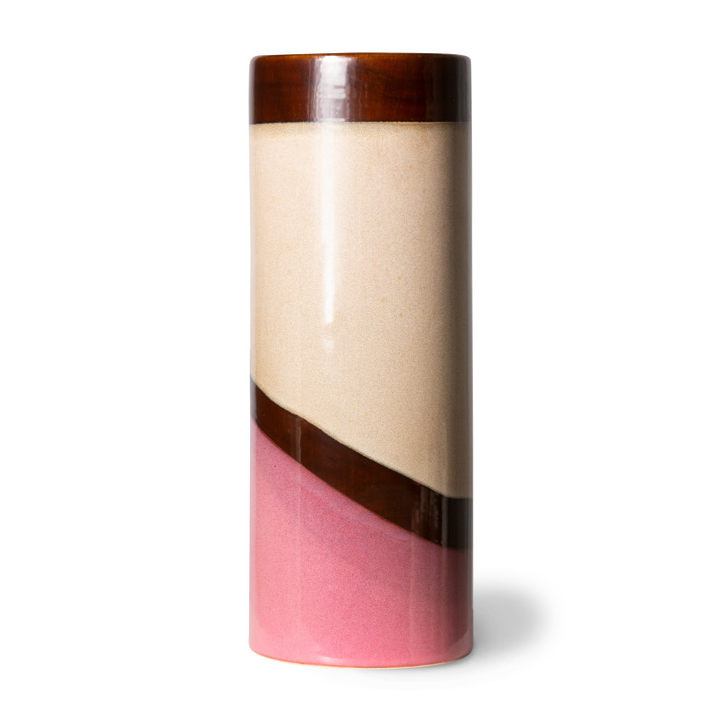 Vase en céramique - Rose et écru