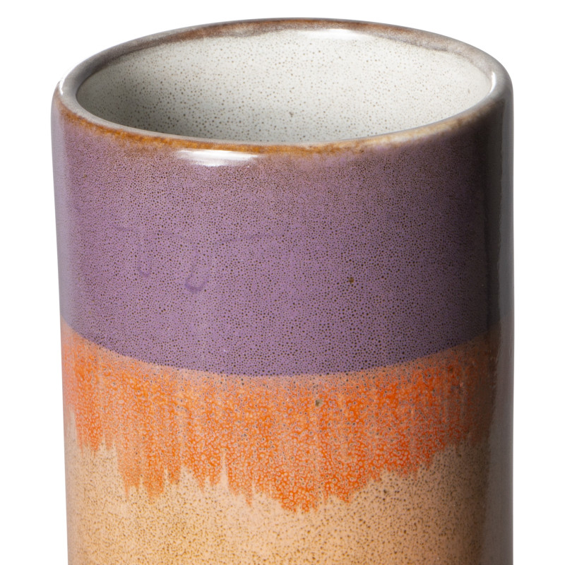 Ceramic vase - Orange and purple