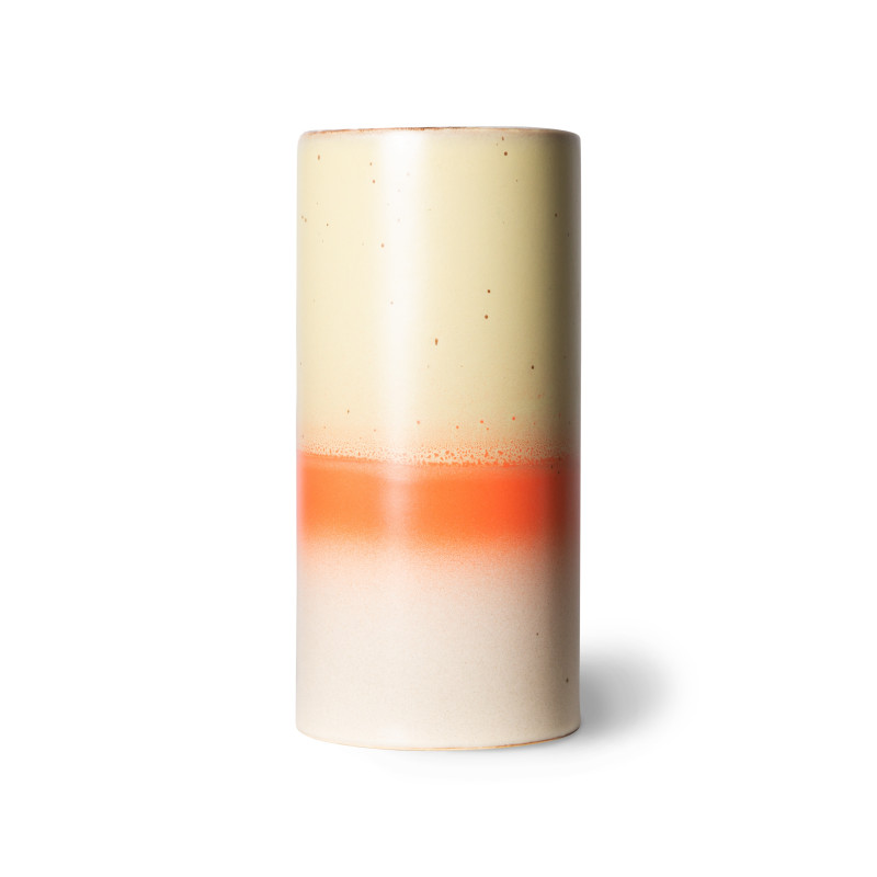 Vase en céramique - Écru et orange