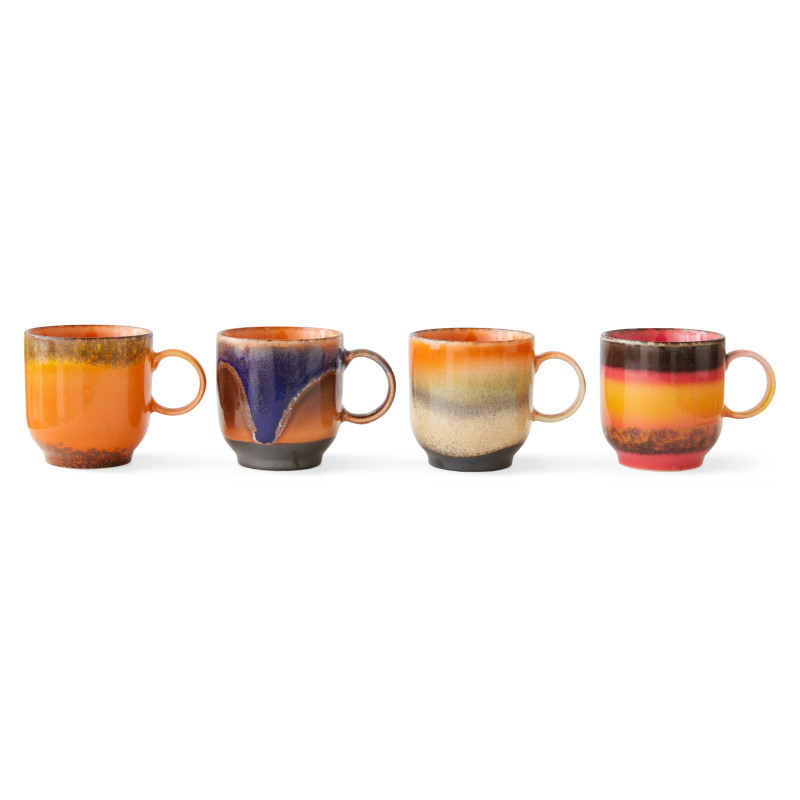 Coffee cup with handle, set of 4