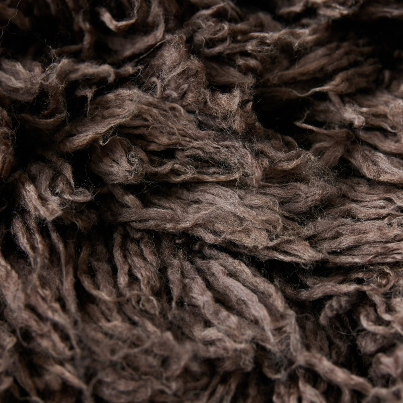 Long pile wool rug - Brown