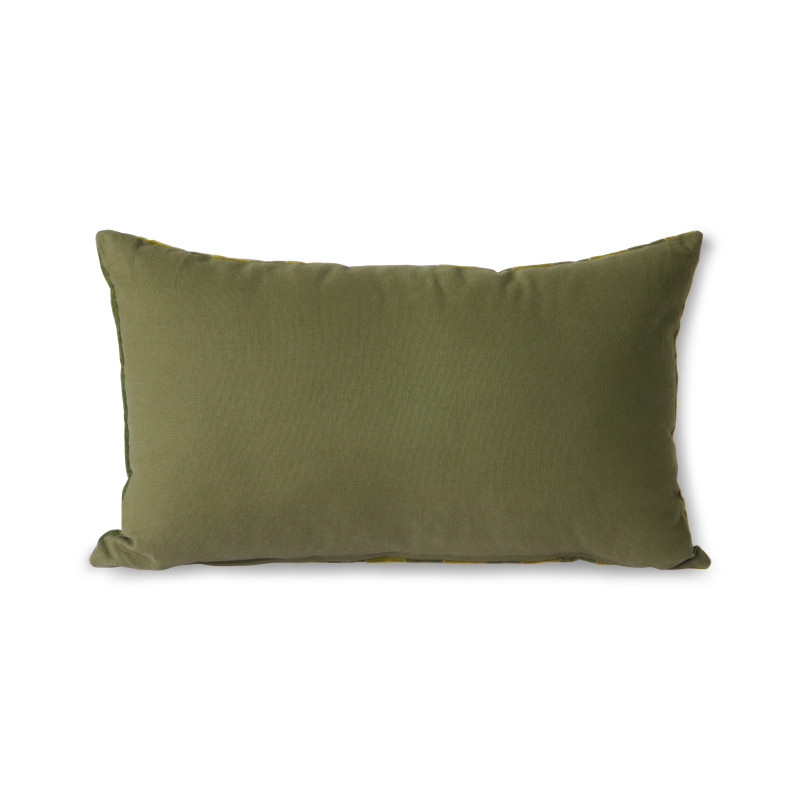 Striped velvet cushion - Green