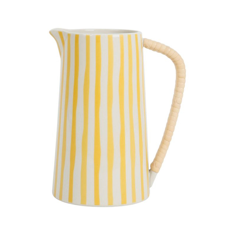 Stoneware pitcher amore - yellow