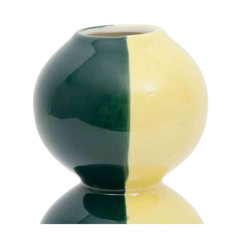 Emerald and yellow vase