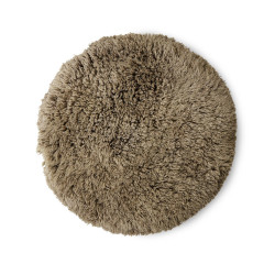 Round wool and cotton rug -...