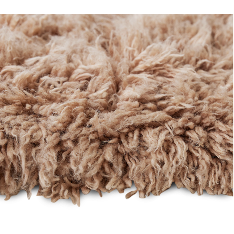 Tapis en laine à poils longs - rose