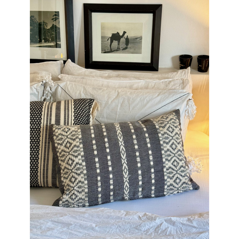 copy of Black and white embroidered cushion cover