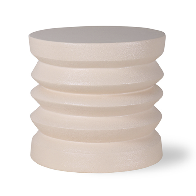 Stoneware end table - Cream