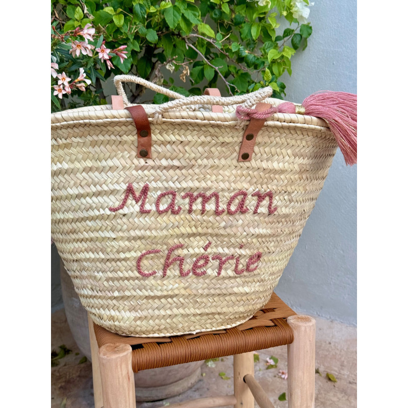 Embroidered basket - Maman chérie