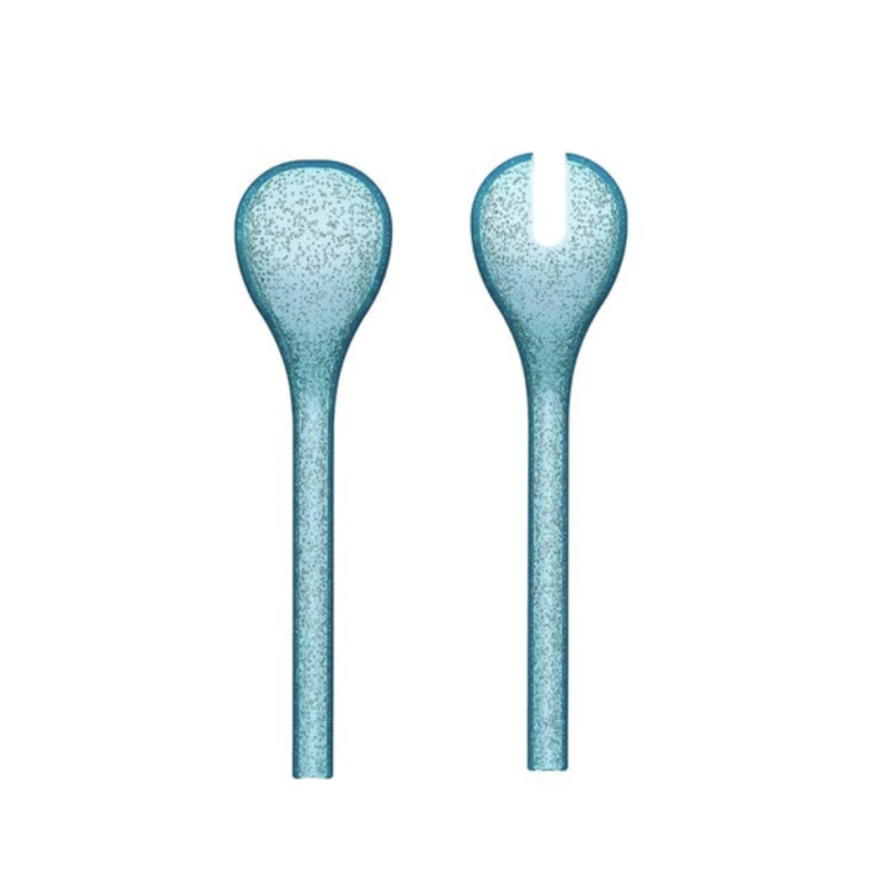 Synthetic glass salad servers - Turquoise